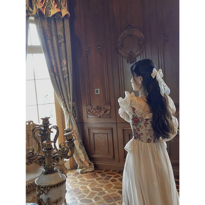 Vintage Floral Midi Dress