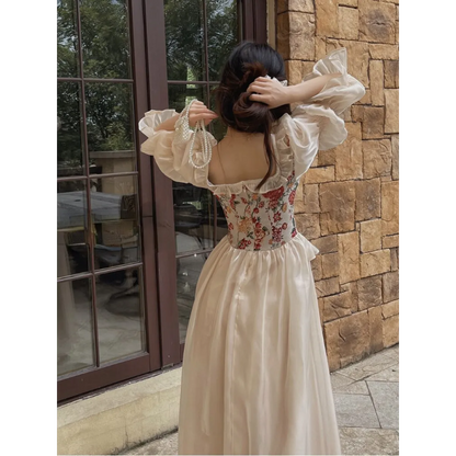 Vintage Floral Midi Dress