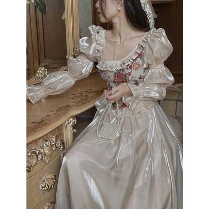 Vintage Floral Midi Dress