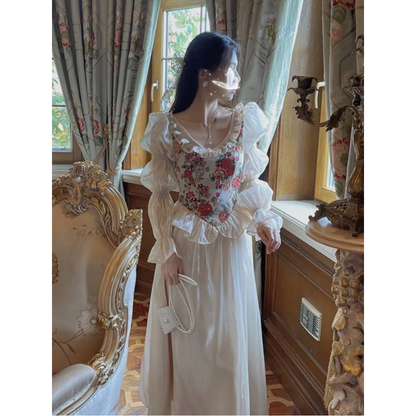 Vintage Floral Midi Dress