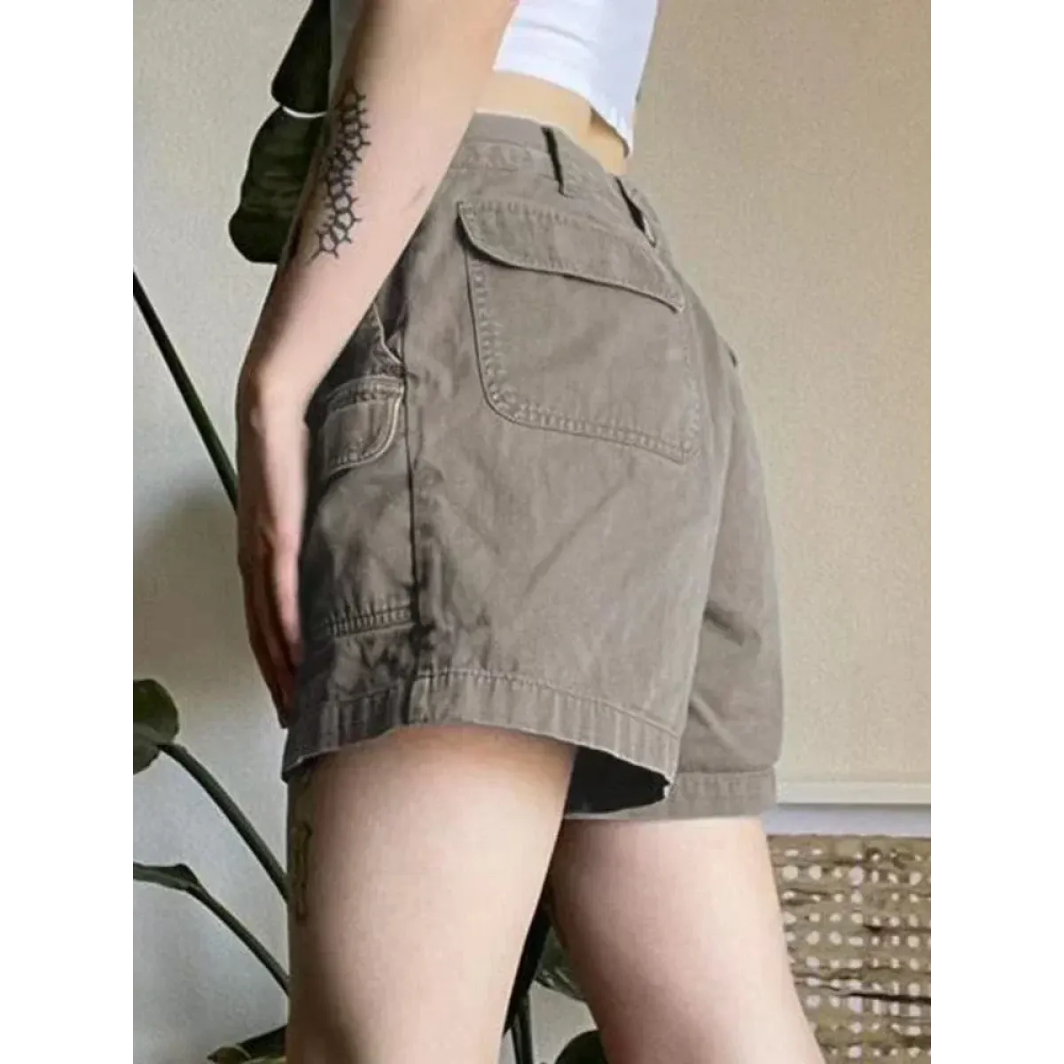 Vintage Y2K Cargo Shorts – Harajuku Streetwear Retro Denim