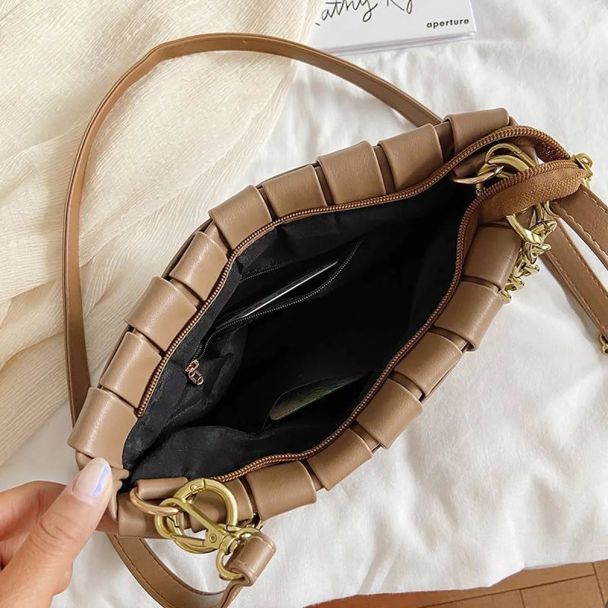 Weave Design Crossbody Bag