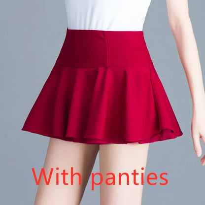 White Flared Kawaii Skater Skirt – High Waist Mini for Summer Looks