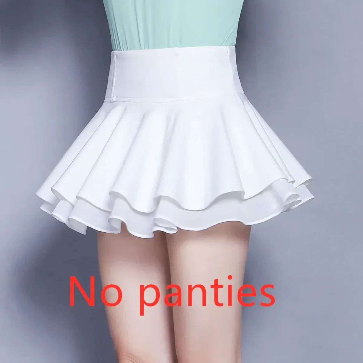 White Flared Kawaii Skater Skirt – High Waist Mini for Summer Looks