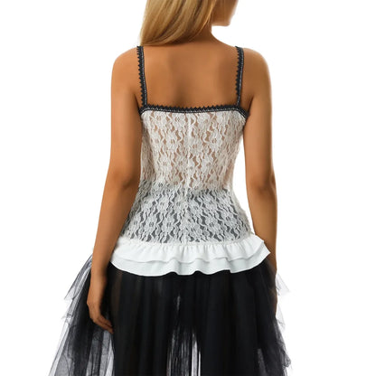 White Lace Grunge Cami Tank Top – Harajuku E-girl Punk Sleeveless Vest