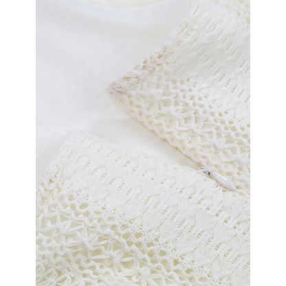 White Lace Turtleneck Dress: Sexy Slim Fit with Tassel Sleeves