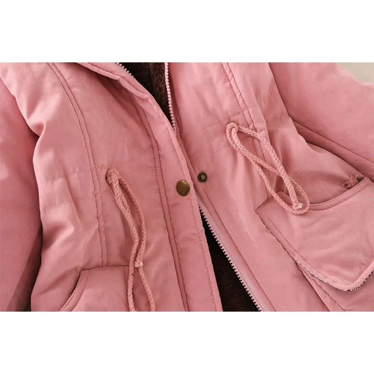 Women's Winter Cotton Jacket - Hooded Slim Fit Warm Parka