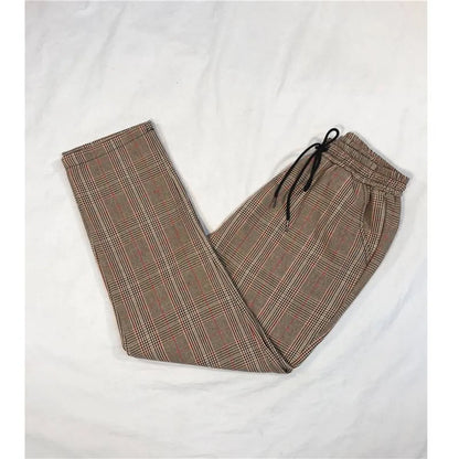 Women Streetwear Plaid Pants