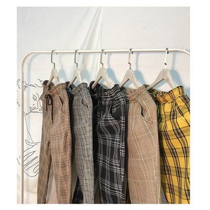 Women Streetwear Plaid Pants