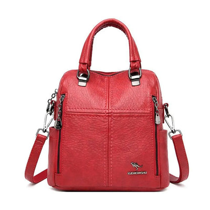 Women's Leather Shoulder Backpack