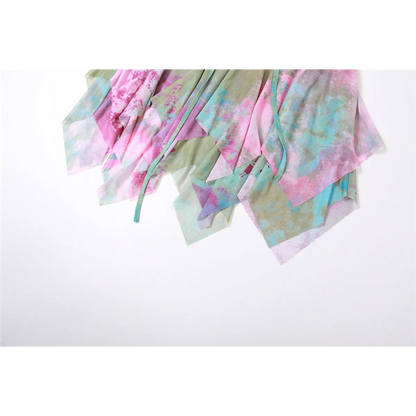 Tie-Dye Fairy Set – Butterfly Crop Top & Wrap Mini Skirt