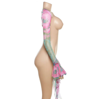 Tie-Dye Fairy Set – Butterfly Crop Top & Wrap Mini Skirt