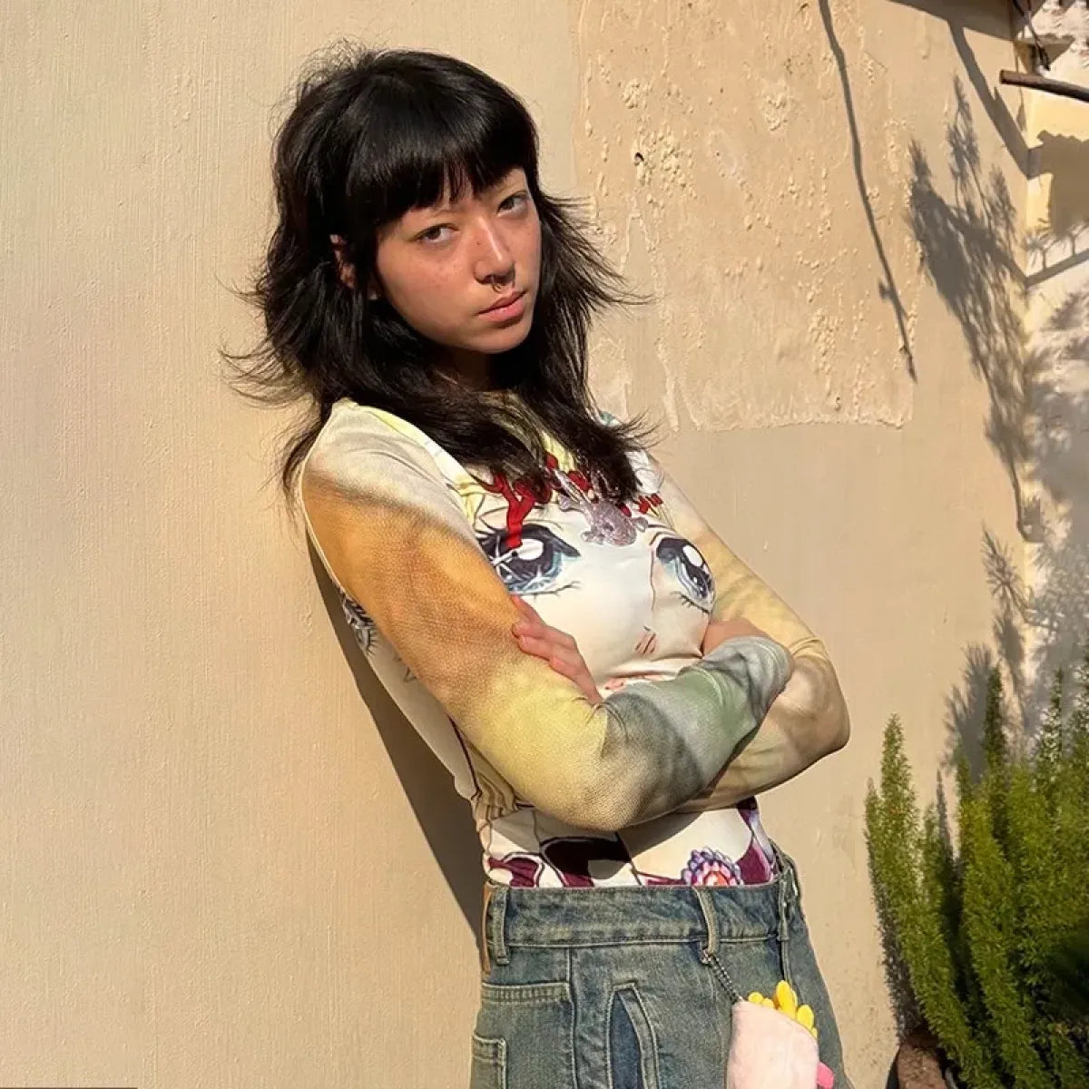 Y2K Anime Print Long Sleeve Tee – Harajuku Kawaii 2000s Aesthetic T-Shirt