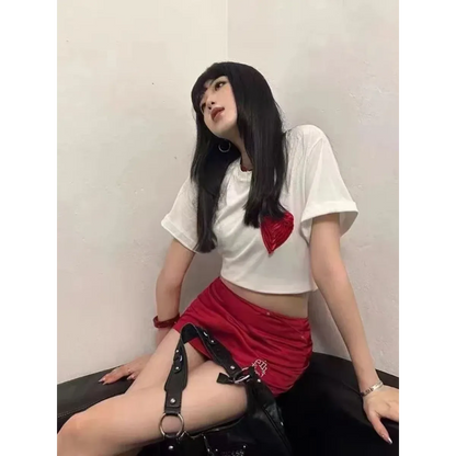 Y2K Bodycon Mini Skirt – Embroidered Detail