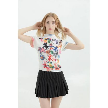 Y2K Graphic Print Women's T-Shirt - Harajuku Korean Fashion O-Neck Tee