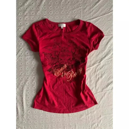 Y2K Graphic Tee – Vintage Retro Slim Fit Short Sleeve