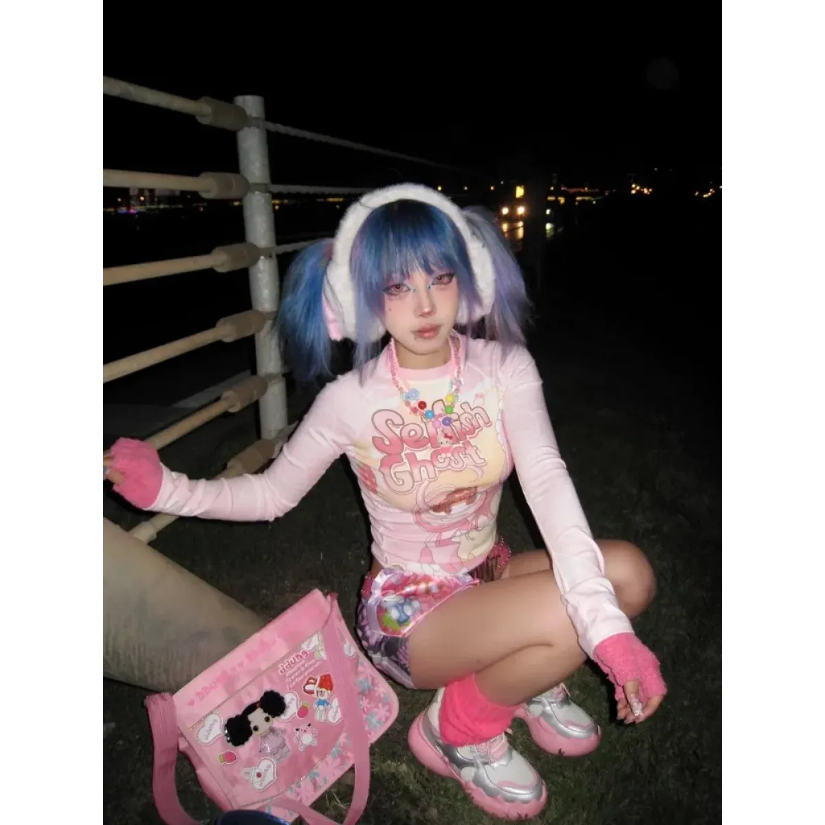 Y2K Harajuku Cartoon Print Slim T-Shirt – Kawaii Women's Streetwear