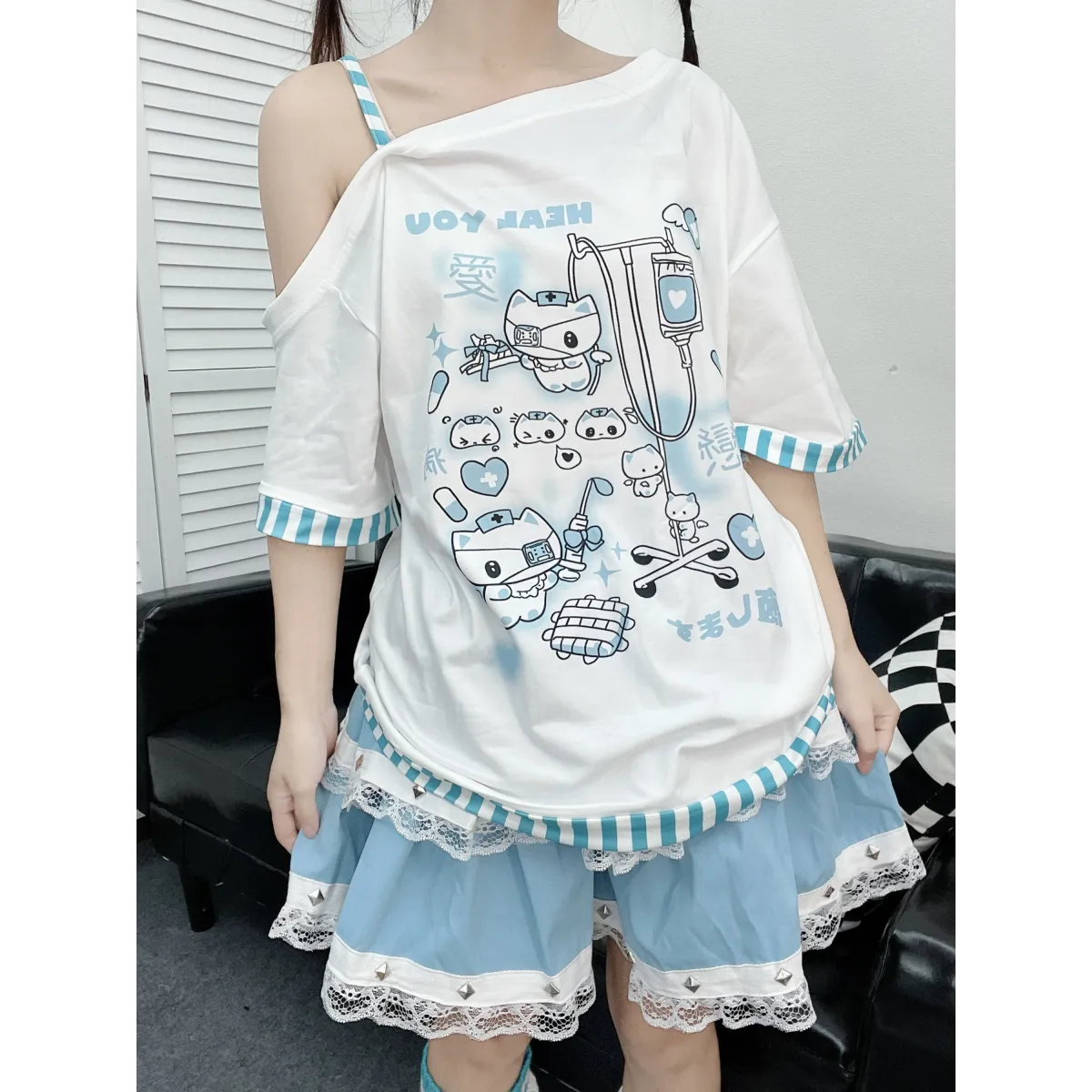 Y2K Harajuku T-Shirt – Japanese Patchwork