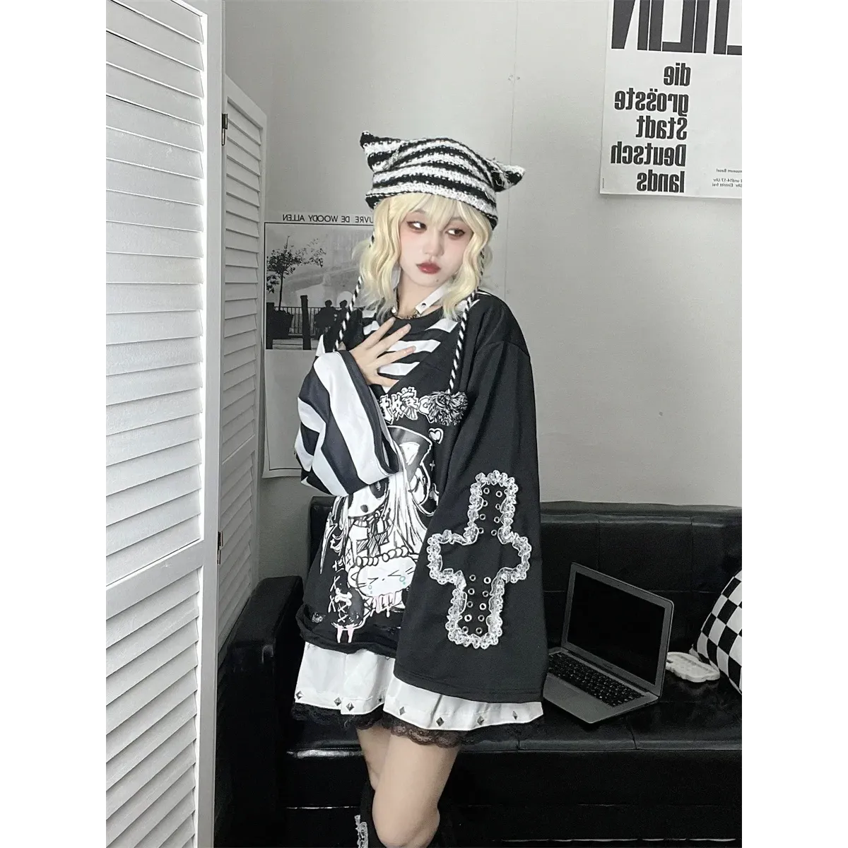 Y2K Japanese Cartoon T-Shirt – Loose Grunge Fairycore Kawaii Top