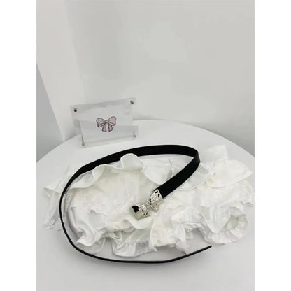 Y2K Lace Ruffle Mini Skirt – Kawaii Coquette Low Waist