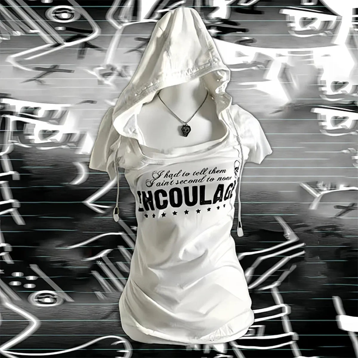 Y2K Punk Grunge T-Shirt – Hooded Slim Fit Retro Tee