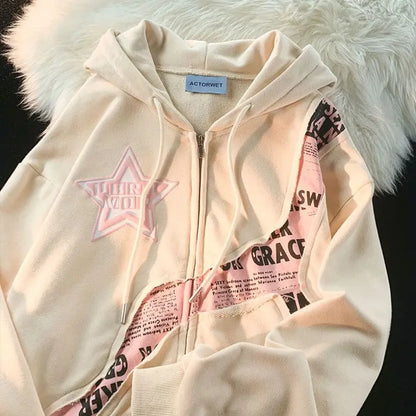 Y2K Vintage Zip-Up Hoodie