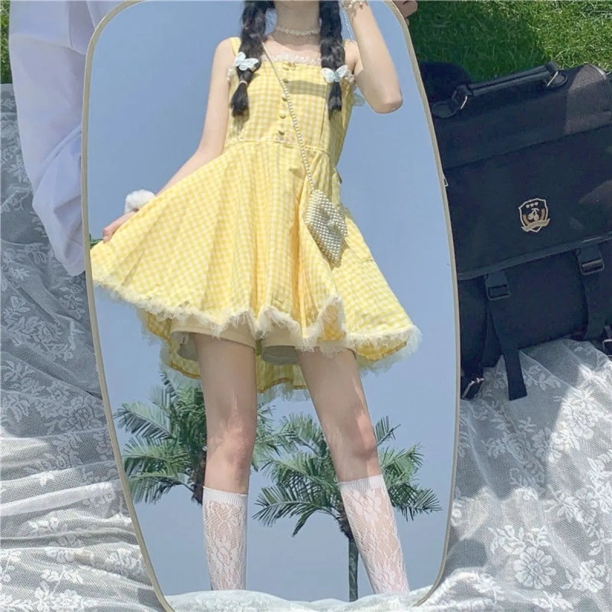 Yellow Plaid Fairy Tale Dress