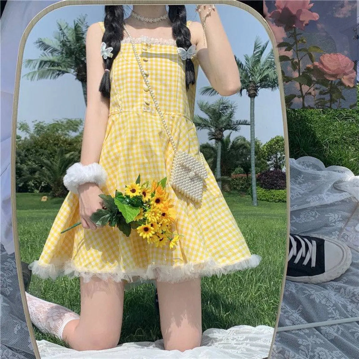 Yellow Plaid Fairy Tale Dress