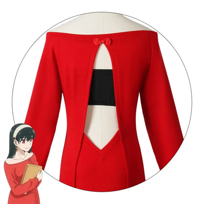 Yor Forger 'Thorn Princess' Cosplay - Sexy Red Sweater Dress