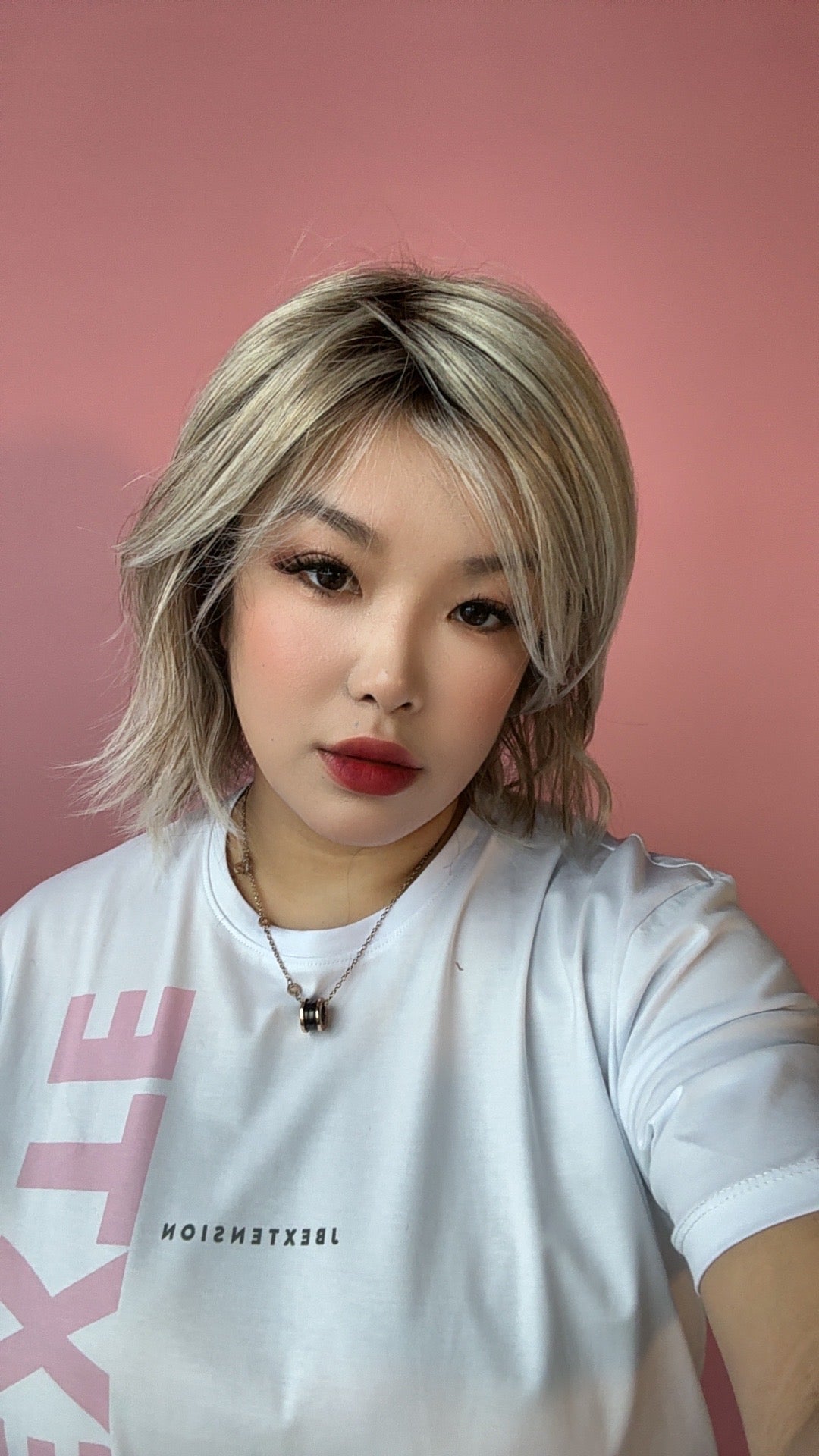 JBEXTENSION 14 Inches Ash Blonde White Wig Women Fashion Full Machine Wig YUKY【PLUS PERMATEASE】【BENDY EAR TABS】